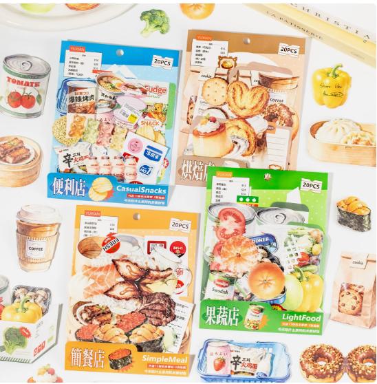4packs/lot Memo Pads Material Paper What to eat today Junk Journal Scrapbooking Cards Background Decoration Paper stationery
