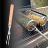 Stainless Steel Meat Fork with Wood Handle, Cooking BBQ Fork, Grill Steak for
