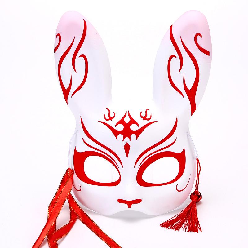 Rabbit Mask Rabbit Half Face Masks Bunny Masks Half Face Standing Ears Anime Mask For Party Dress Up Props Men