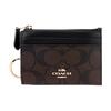 Skinny ID-Etui Monogramm Beschichtetes Canvas Mit Glattleder Kartenhalter Schlüsseletui Mini Damen Accessoires Dunkelbraun 88208-IMAA8