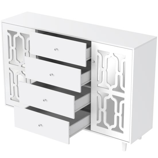 Kitchen Sideboard Multilayer Compartment Locker Mirror Surface Cabinet Door Modern Furniture MDF Bedroom Living Room Floor Cabinet Household Supplies