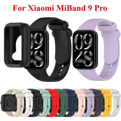Silikona pulksteņa siksniņa + korpusa vāciņš Xiaomi MiBand 9 Pro viedpulksteņa siksniņas pulksteņa siksniņas apvalks Mi Band 9Pro sporta aproces aprocei