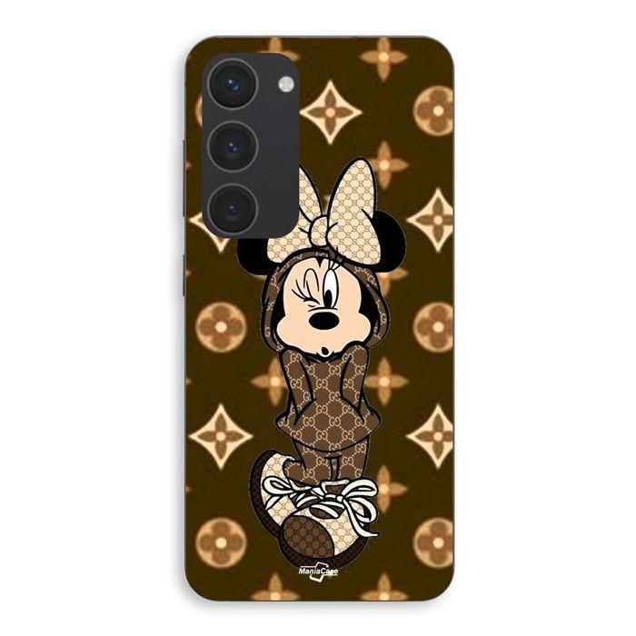 Kryt na telefon - MANIACASE - Samsung Galaxy S23 Plus - Silikonový - Měkký - Minnie Disney LV hnědý