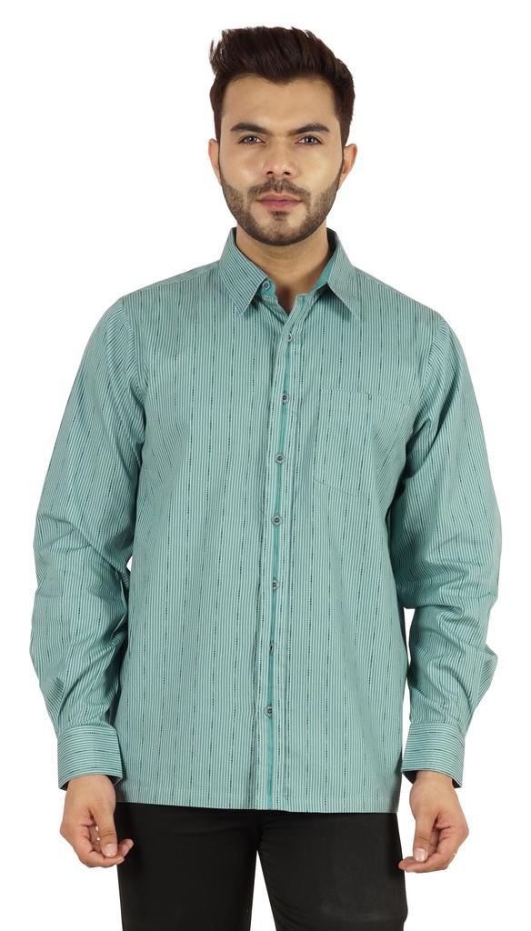 BestMan Printed Shirt For Mens Cotton Office Wear Long Sleeves Button Down Formal