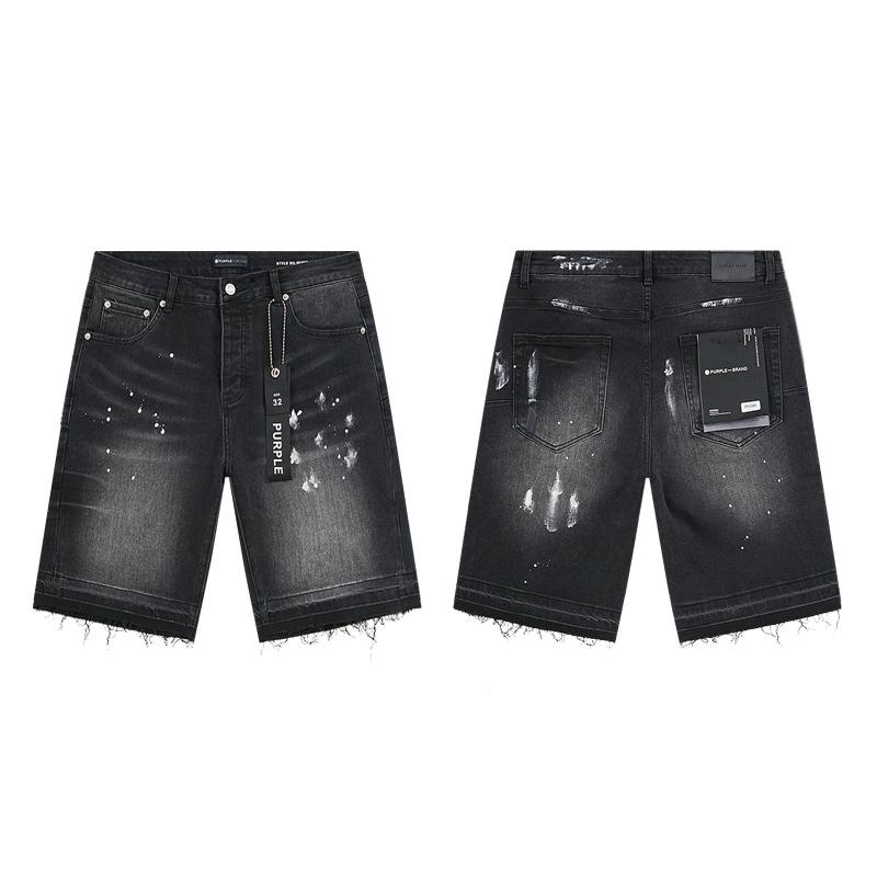 Cross-border Trendy Brand PURPLE BRAND JEANS European and American High Street Loose and Versatile Jeans Shorts Men's and Women's Tide