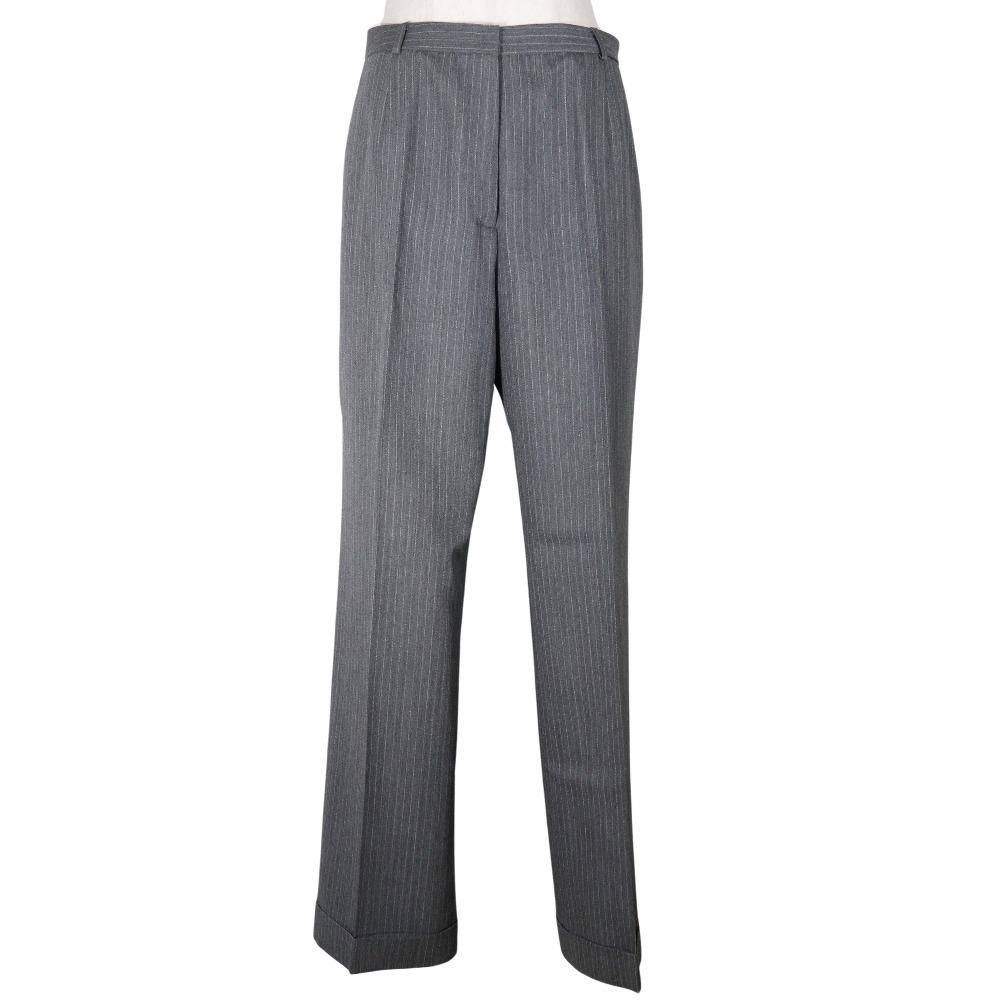 Burberry Wide Pants Pants Center Press Gray Wool/silk Women Used