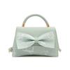 One shoulder crossbody portable texture bow women's temperament spring new simple fashion small square bag