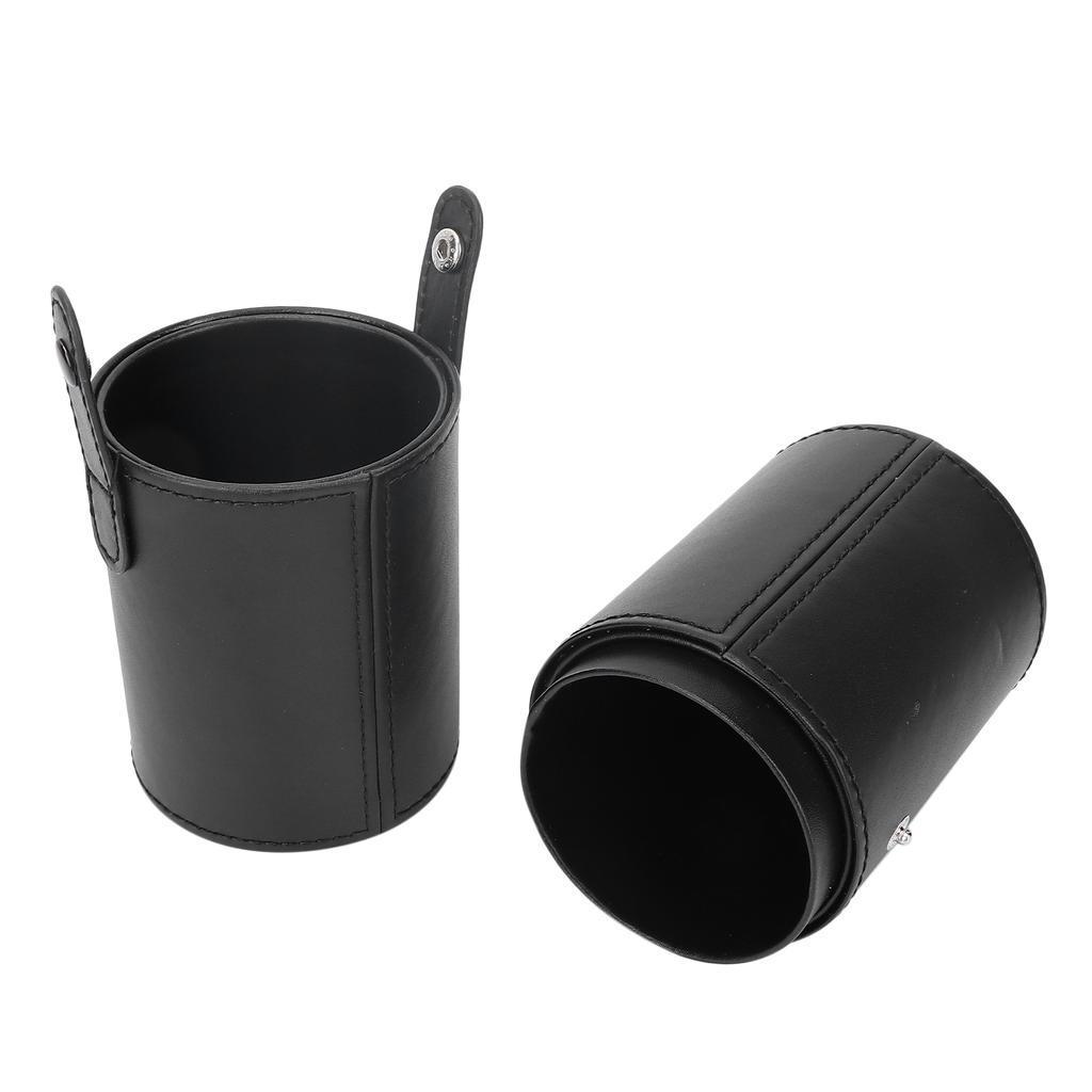 Makeup Brush Holder Organizer Portable PU Cosmetic Brush Storage Bag Box Accessory (Black)