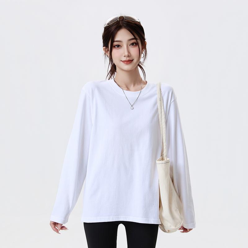 Women's Pure Cotton Long-Sleeve Basic T-Shirt