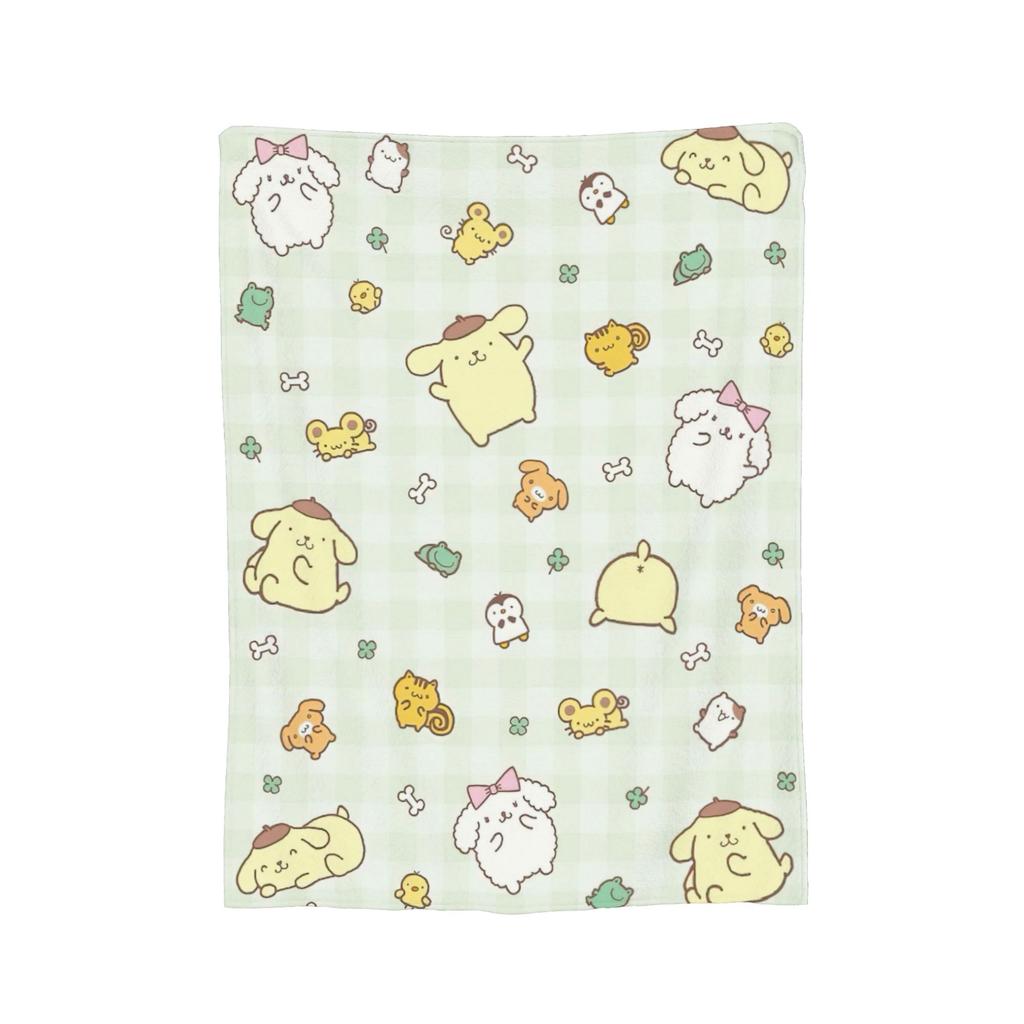 Cartoon Pom Pom Purin Plüschdecke Lustige Überwurfdecke für Zuhause Hotel Sofa 150*125cm Steppdecke,