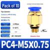 Pneumatic Quick Coupler: 4/6/8mm PC Male Air Hose Connector, Metric Coarse Thread M5/M6/02