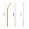 6Pcs Metal Reusable 304 Stainless Steel Straws Straight Bent Drinking Straw With Case Cleaning Brush Set Party Bar Accessory