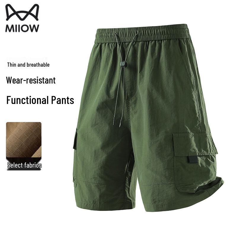 

Men s Quick-Dry Ice Silk Multi-Pocket Workwear Shorts L