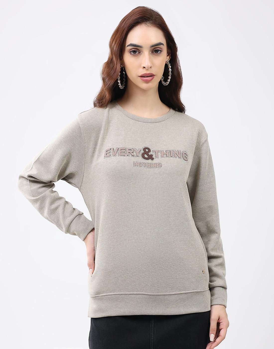 

Monte Carlo Women Round Neck Full Sleeves Top 3XL бежевий