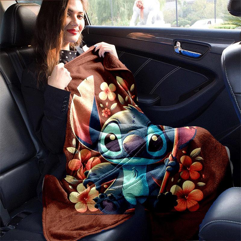 1pc Stitch Printing Blanket - Soft, All-Season Throw for Living Room, Bedroom,Personalized Gift with Adorable Cartoon Design