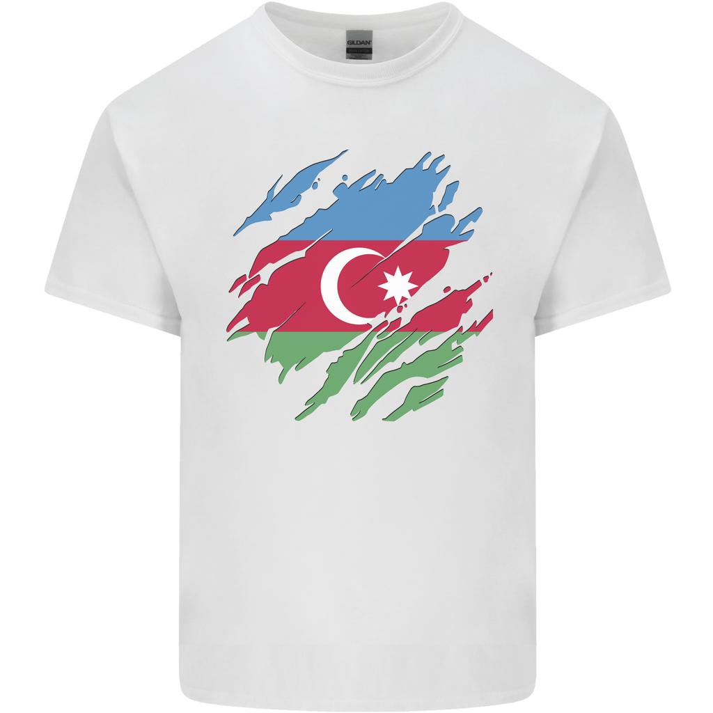 Torn Azerbaijan Flag Azerbaijani Day Football Unisexs Light Cotton TShirt