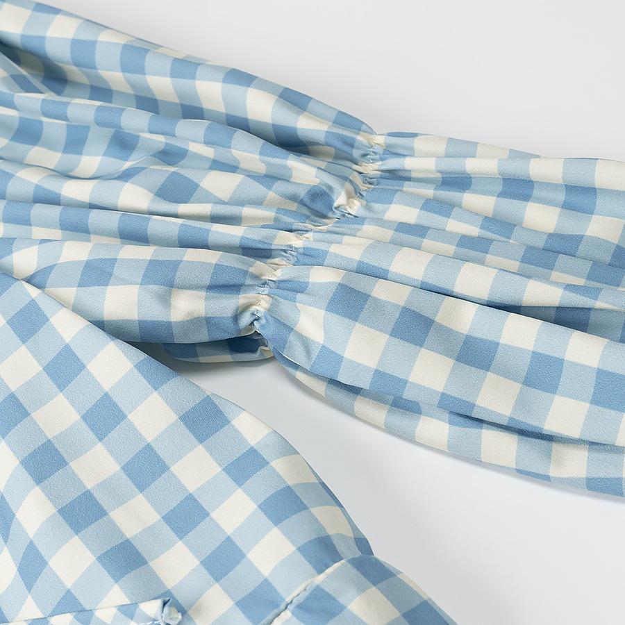 Spring 25 Styles: Women's European & American Plaid Print Shirt with French Flair