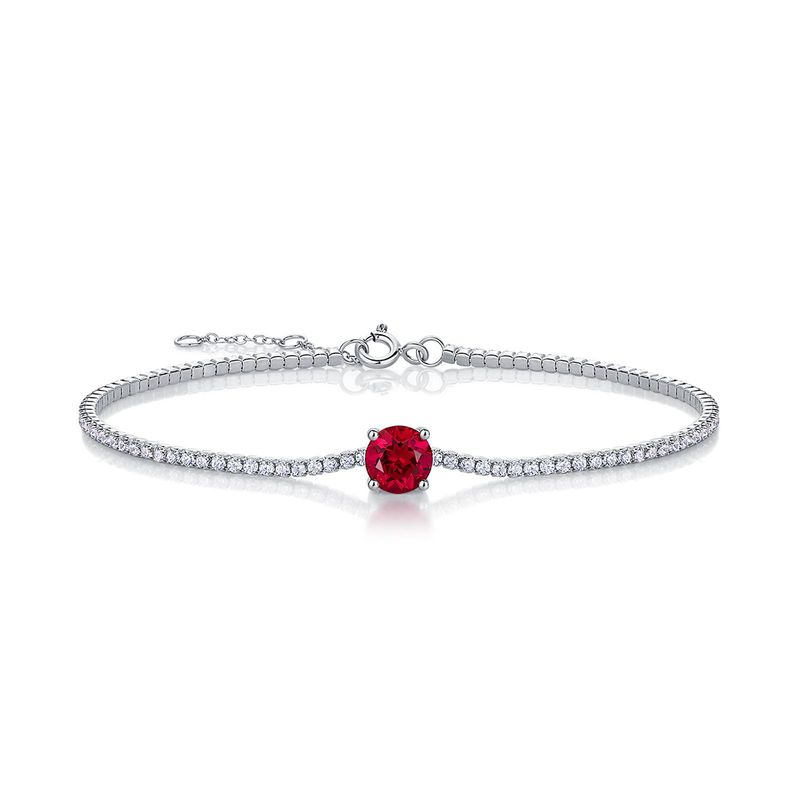 100% 925 Sterling Silver Tennis Bracelet Adjustable  5MM 0.5ct Moissanite Emerald Cubic Zirconia  Charm Bracelet for Women Gift