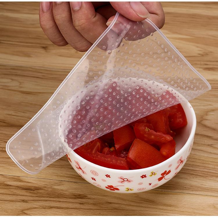 1Pc Keeping Food Hygienic Wrap Reusable Silicone Food Wraps Seal Vacuum Cover Stretch Lid