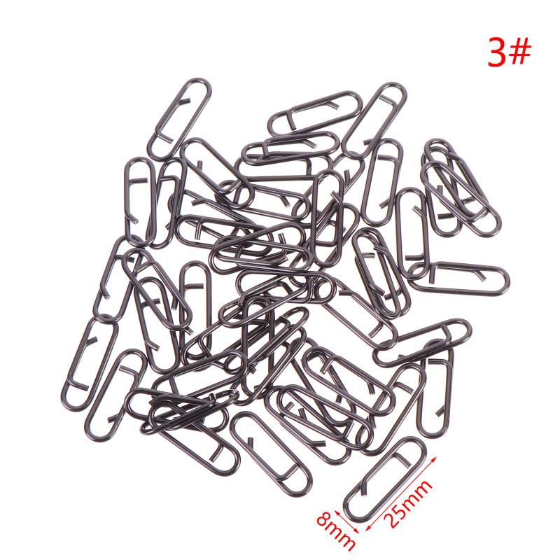 50Pcs High Tensile Stainless Steel Fishing Lure Snap Swivels Interlock Pins for Ice Fishing Outdoor Angling Gear