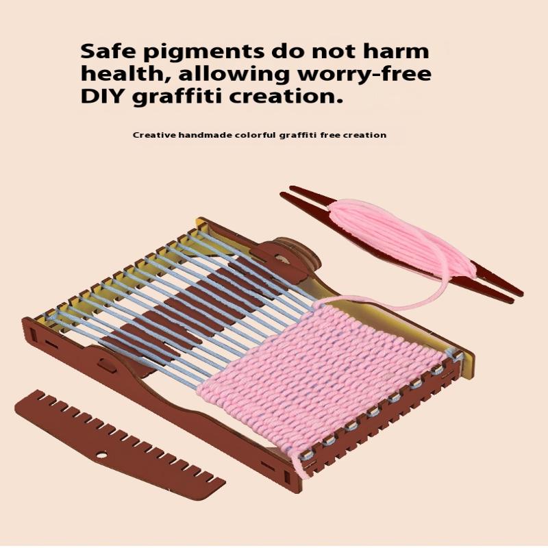 Wooden Weaving Loom Craft Yarn Diy Hand Knitting Machine Kids Educational Toys Woven Tool Handmade For Beginners Kids