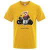 Motorcycle Enthusiast Street Ted Rider Printed T-Shirt Men Loose Casual Short Sleeves Summer Breathable Tee Cotton Clothing