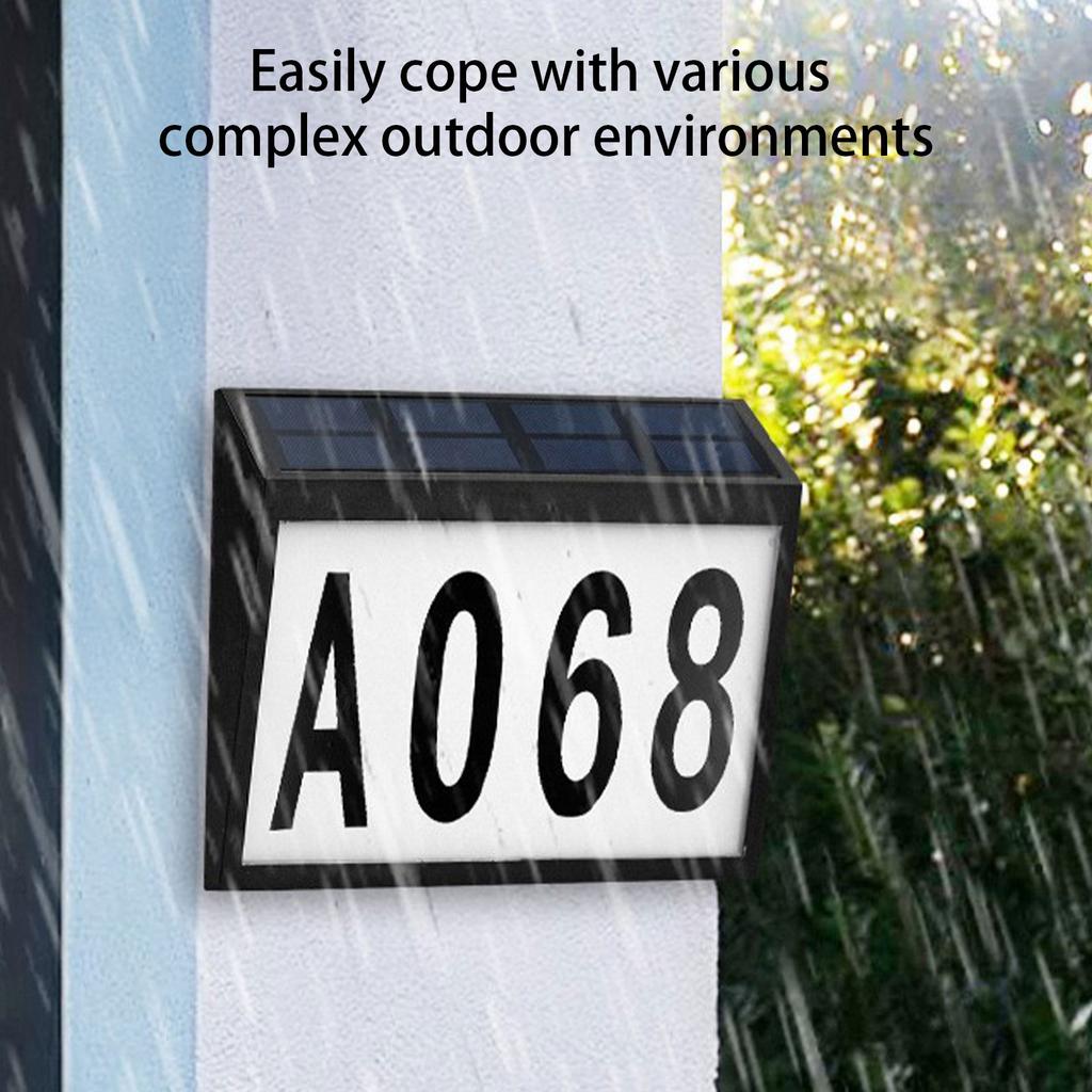 Lumină Număr Casă Solară Exterior Impermeabilă LED Lampă Semn Adresă Placă Decorativă Ușă Lumină de Perete Ușor de Instalat