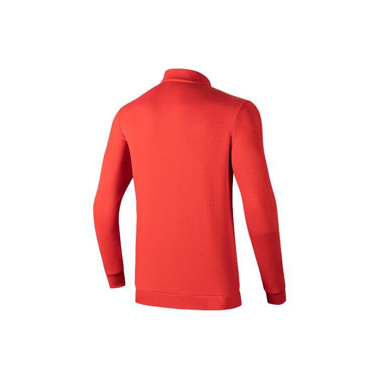 Anta Solid Color Letter Print Casual Knit Sports Jacket Men Outerwear Red 152317702-2