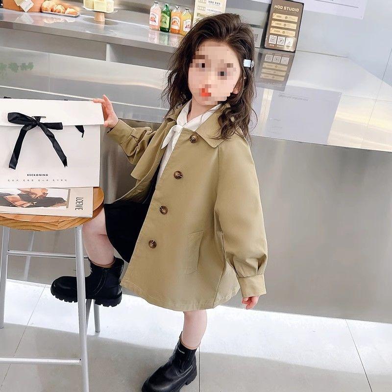 

2025 Chic Girls Mid-Length Windbreaker Jacket - Spring/Autumn Trend 90 хакі