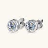 925 Silver 8mm Round Zircon Stud Earrings for Women Wedding Engagement Party Jewelry Gift