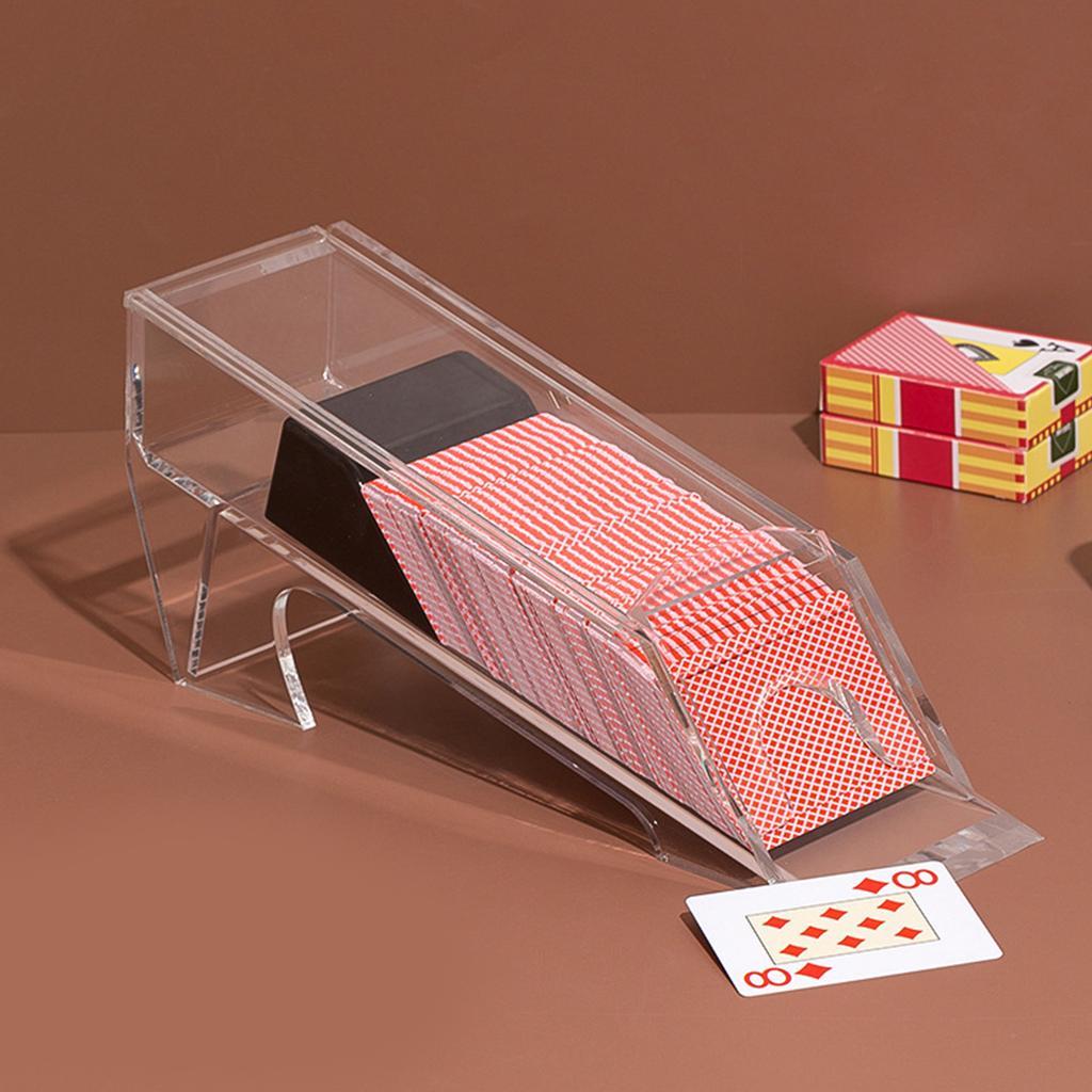 8 Deck Acrylic Playing Card Dealing Shoe Playing Card Shuffler Pokers Dealer Equipment and Game Supplies Enduring