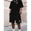 Men's Polyester Short Sleeve and Shorts Set Moisture Wicking Quick Dry Lightweight Summer Gym Workout Outfit