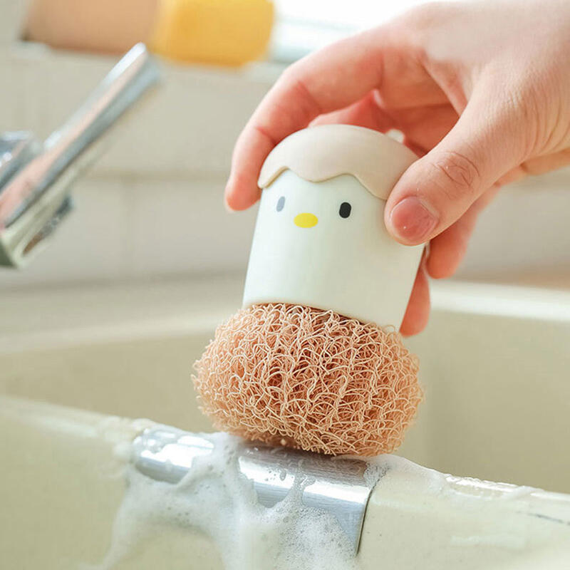 Chick kitchen sponge fiber ball sponge refill set Yellow Set (Sandwich + 4 Refills)