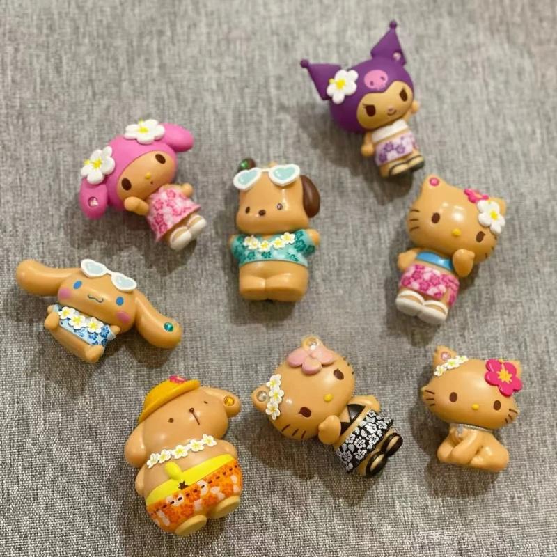 New Kt Cat Black Leather Series Blind Box Sparkling Water Diamond Jade Guigou Handmade Desktop Ornament Surprise Gift For Girls