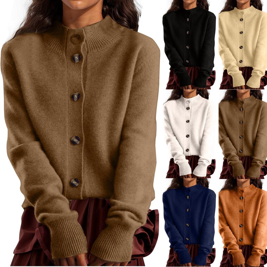 Women's Solid Color Casual Hooded Long Sleeved Knitted Sweater With Pullover And Base Layer Knitted Sweater