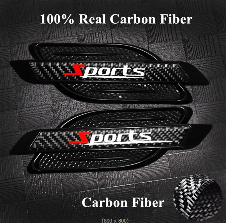 Pair Car Front Fender Side Air Vent Cover Trim Stickers Shark Gills Sports Style