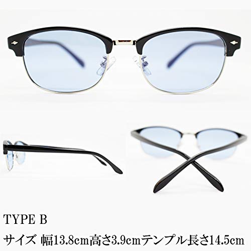 [Eight Tokyo] Polarized Sunglasses for Men and Women, Blue Light Blocking, Made in Japan, Clubmaster Browline/Zirmont Style, Lightweight, Light Color,
