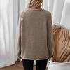 Vintage O Neck Solid Color Long Sleeve Loose Knitwear Cardigan Sweater Top for Autumn Winter
