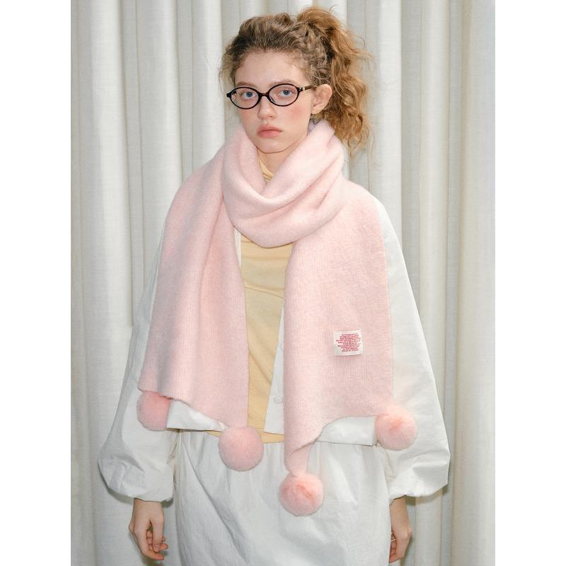 Nuonuo Feel Ball Scarf for Women Gentle Wind  Winter Warmth  Korean Version Versatile Woolen Scarf  Imitation Cashmere