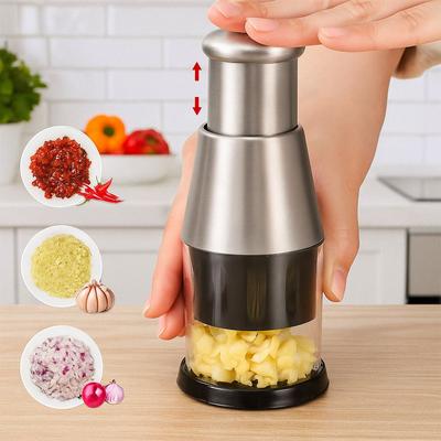Stainless Steel Garlic Chopper Handheld Manual Hand Chopper Durable Tomato Crusher  Nuts
