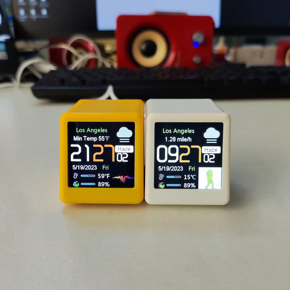 Super coole Mini-WLAN-Desktop-Digitalwetterstation mit IPS-LCD-Bildschirm-Gadget zur Dekoration