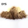 Lion Mane Wig for Dogs Fuzzy Pet Headgear with Ears Pet Dress-up Costume Plush Cat Hood for Halloween Christmas Party