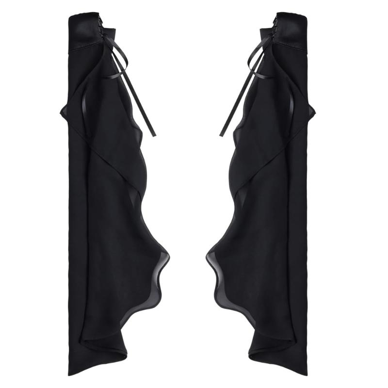 

2pack Stylish Chiffons Bridal Gloves Long Oversleeves Fashionable Sleeves for Weddings, Photoshoots 1 чёрный