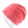 Autumn Winter Beanies Hats Women Cute Rhinestone Pearls Chain Beanie Girls Warm Soft Thick Hat