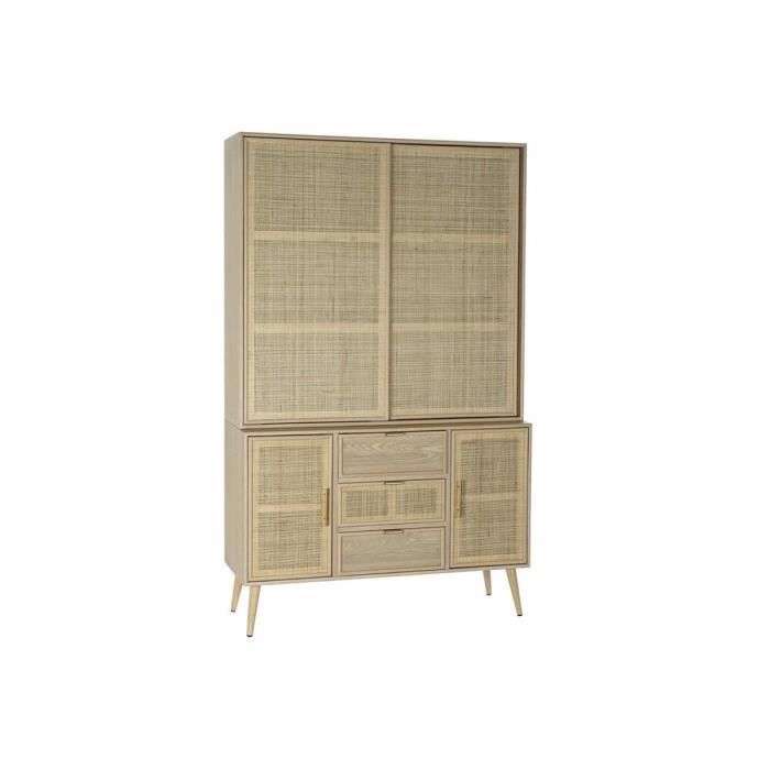 Bibliothèque - Naturel - 120x38,5x196 Cm - Bois MDF - 3 Tiroirs - Style Scandinave