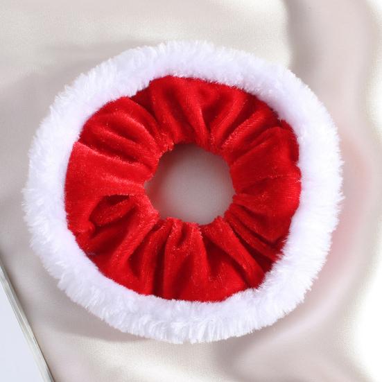 1/3/6Pcs Christmas Hair Ties Red White Velvet Hair Scrunchies Elastic Hair Band Ponytail Holder Glitter Sequins Snowflakes Hair Ropes