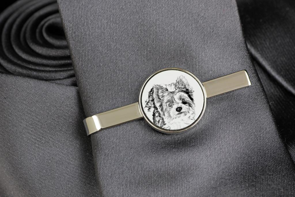 Biewer Yorkshire Terrier - tie clip with a dog, personalized tie clip, a unique gift for a man from the Art-Dog brand