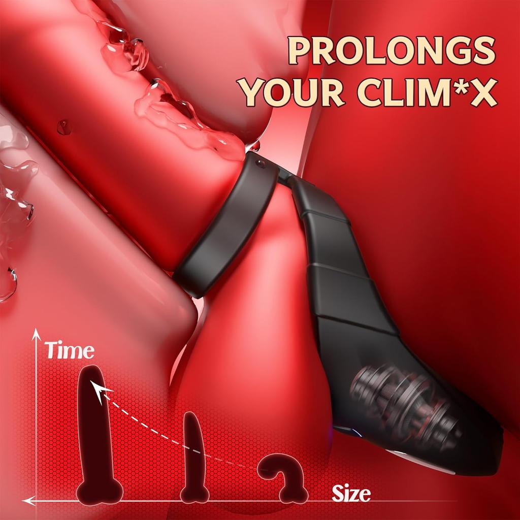 Doppelring Vibrations-Cockring Ejakulationsverzögerung Penisring für Männer Perineum-Stimulator Sexspielzeug für Paare Spiel