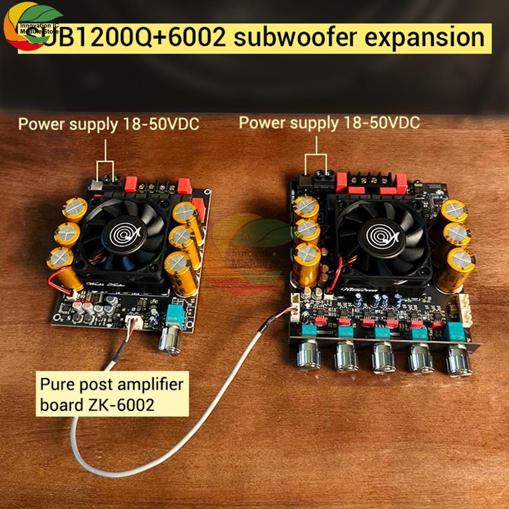 DC 18-50V ZK-SUB1200Q Qualcomm APTX Version Qcc3034+Es9023 With Subwoofer Extension BT Digital Amplifier Board 600W * 2