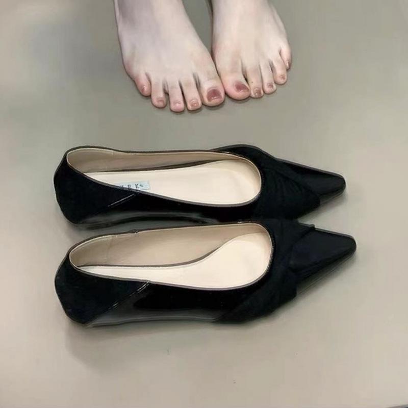 Premium Version of French Beautiful Pointed Head Shallow Mouth Single Shoes Women's 2025 New Models with Skirts To Increase the Height In the Evening